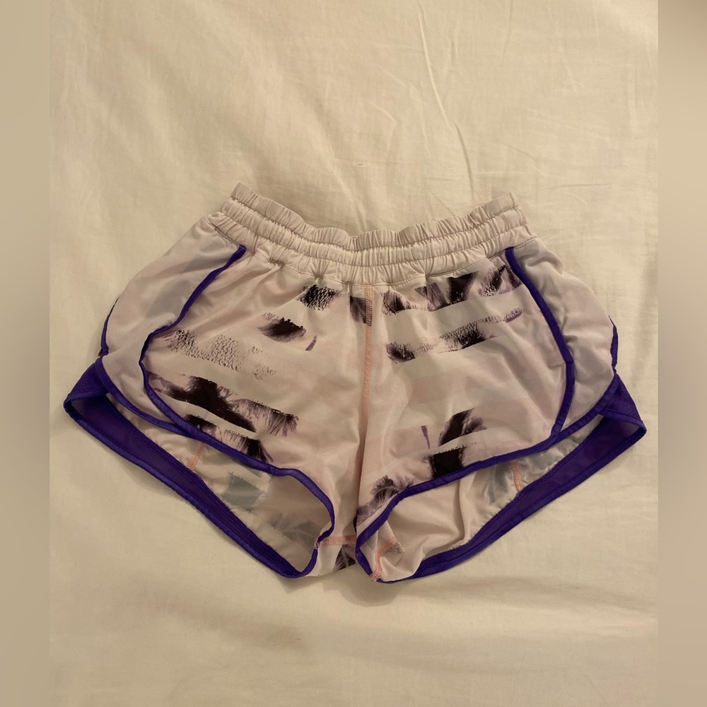 Lululemon White and Purple Shorts